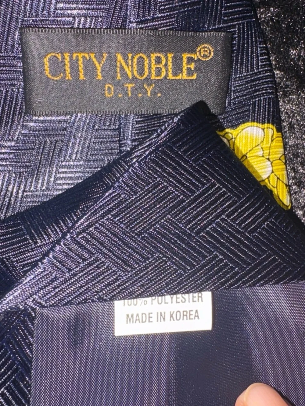 Vintage City Noble Necktie Navy Blue Hawaiian Hula Dancer One Size EUC